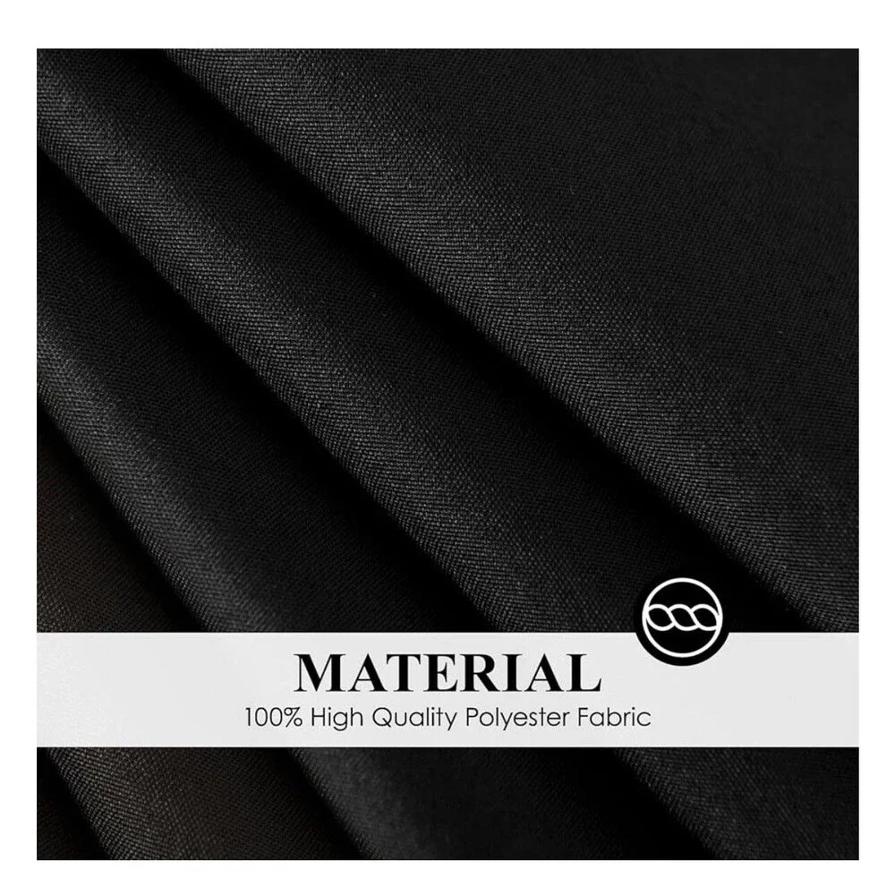 Round Tablecloth Table Cover Party Wedding linen polyester 120'' BLACK PACK OF 2